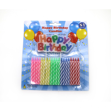 Spiral birthday candle with letter happy birthday for birthday party